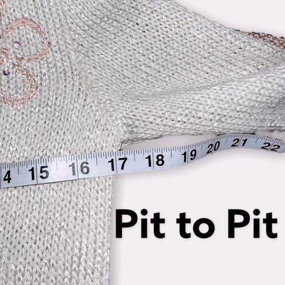 Nannell Vintage Embroidered Flowers Rhinestone Knit Sweater Womens Size Small - Picture 8 of 10